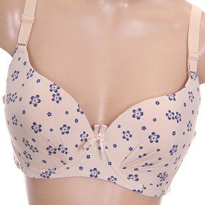 HANA Black White Floral Padded Underwire Sexy Push up Bra 34C 36C 38C 40C